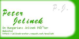 peter jelinek business card